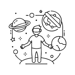 vr space icon icon, vr space icon vector illustration-simple illustration of vr space icon, perfect for vr space icon logos and icons