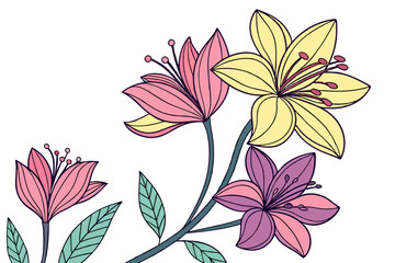 Set of flower vector