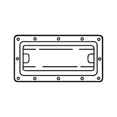 Obraz premium retro license plate icon, retro license plate vector illustration-simple illustration of retro license plate, perfect for retro license plate logos and icons