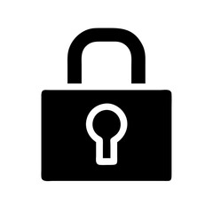 lock alt glyph  vector flat icon