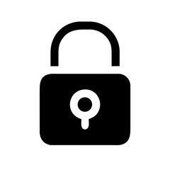 lock alt glyph  vector flat icon