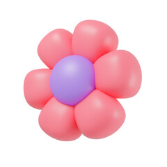 3D rendered flower icon for graphic