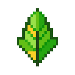 Leaf Pixel Logo Design for Sustainability, Technology, and Environmental Innovation on White Background