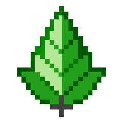 Leaf Pixel Logo Design for Sustainability, Technology, and Environmental Innovation on White Background