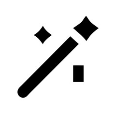magic wand glyph  vector flat icon