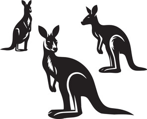 Stylized Kangaroo Silhouette Vector Illustration