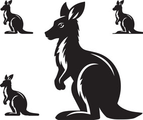 Stylized Kangaroo Silhouette Vector Illustration