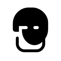 man head glyph  vector flat icon