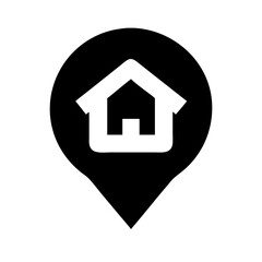 map marker home glyph  vector flat icon