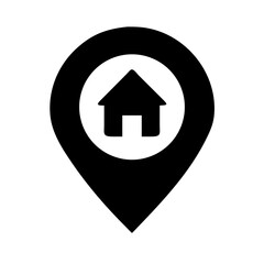 map marker home glyph  vector flat icon