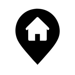 map marker home glyph  vector flat icon