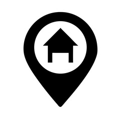 map marker home glyph  vector flat icon