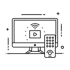 smart tv icon, smart tv vector illustration-simple illustration of smart tv, perfect for smart tv logos and icons