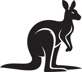 Stylized Kangaroo Silhouette Vector Illustration