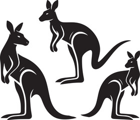 Stylized Kangaroo Silhouette Vector Illustration