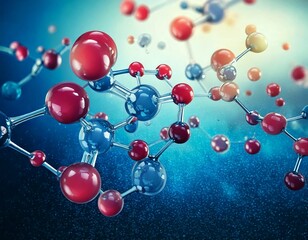 3d illustration of molecule model. Science background 