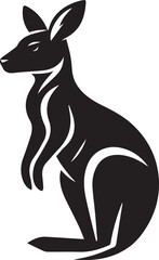 Stylized Kangaroo Silhouette Vector Illustration