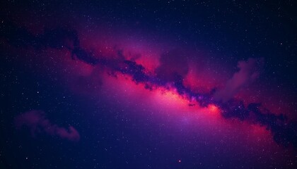 Fototapeta premium Cosmic Nebula Vibrant Pink and Purple Galactic Clouds