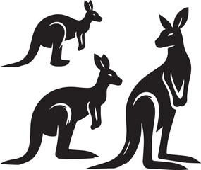 Stylized Kangaroo Silhouette Vector Illustration