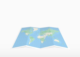 Open Global Map, Navigation and Travel Concept. The map is presented in perspective view.