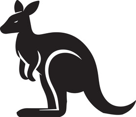 Stylized Kangaroo Silhouette Vector Illustration