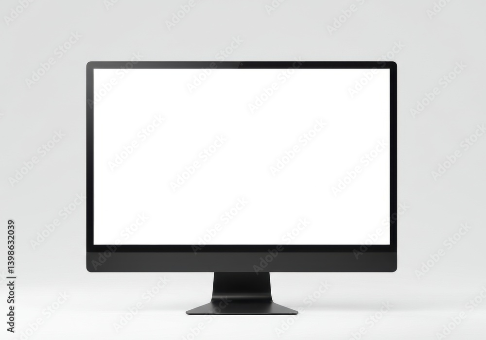 Wall mural a computer with blank screen isolated on white background