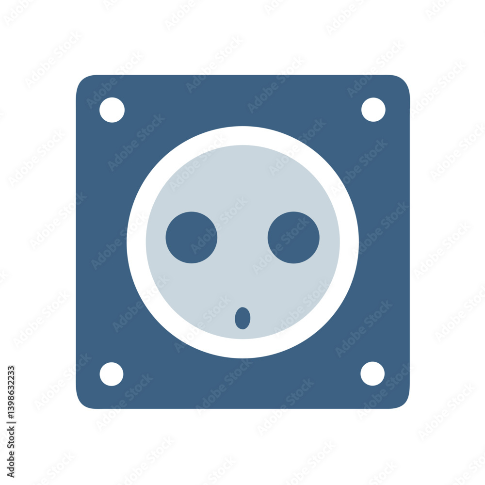 Poster power socket icon for electrical connections and devices
