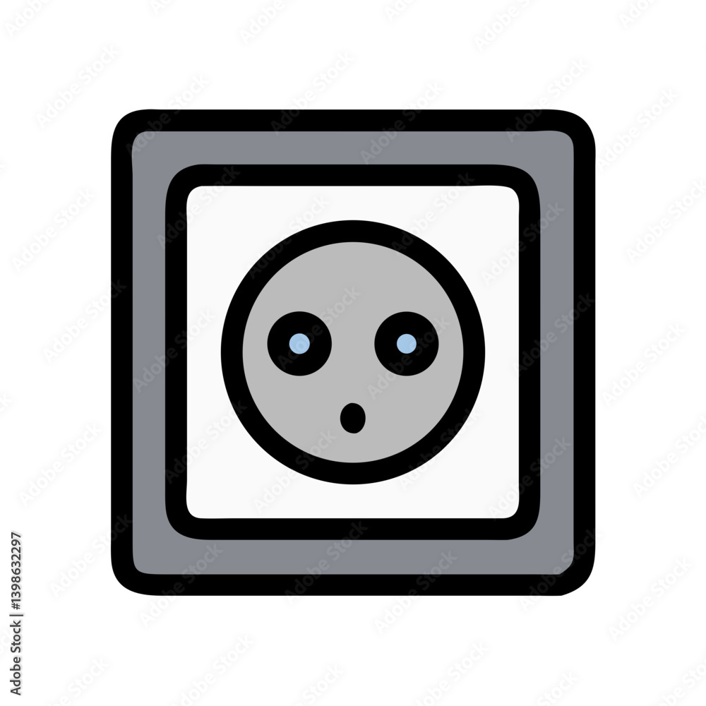 Poster power socket icon for electrical connections and devices
