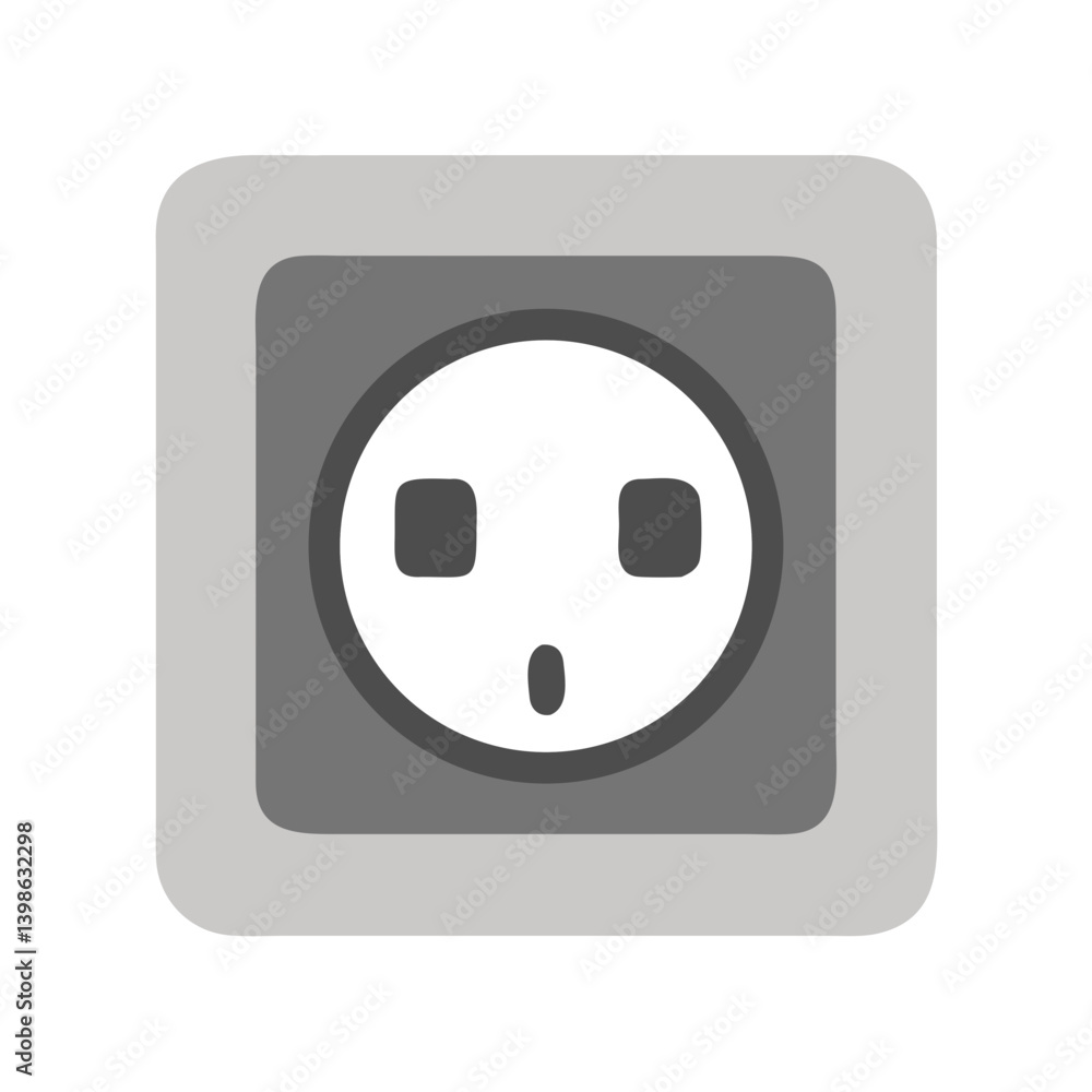 Poster power socket icon for electrical connections and devices