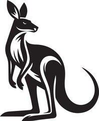 Stylized Kangaroo Silhouette Vector Illustration