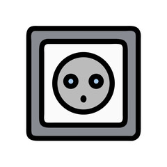 Fototapeta premium Power Socket Icon for Electrical Connections and Devices