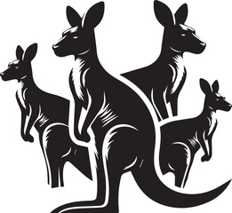 Stylized Kangaroo Silhouette Vector Illustration