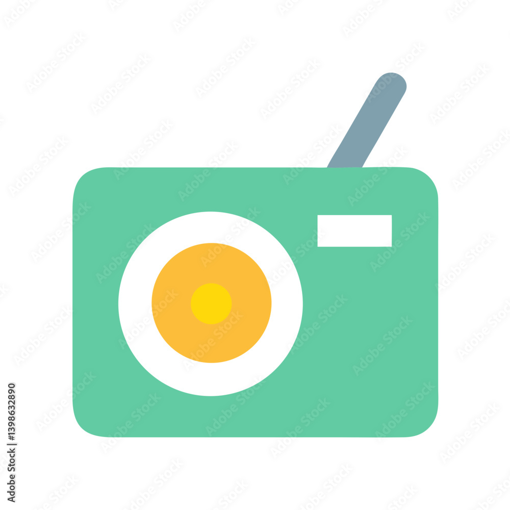 Poster radio icon for communication and broadcasting