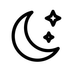 moon stars  vector flat icon