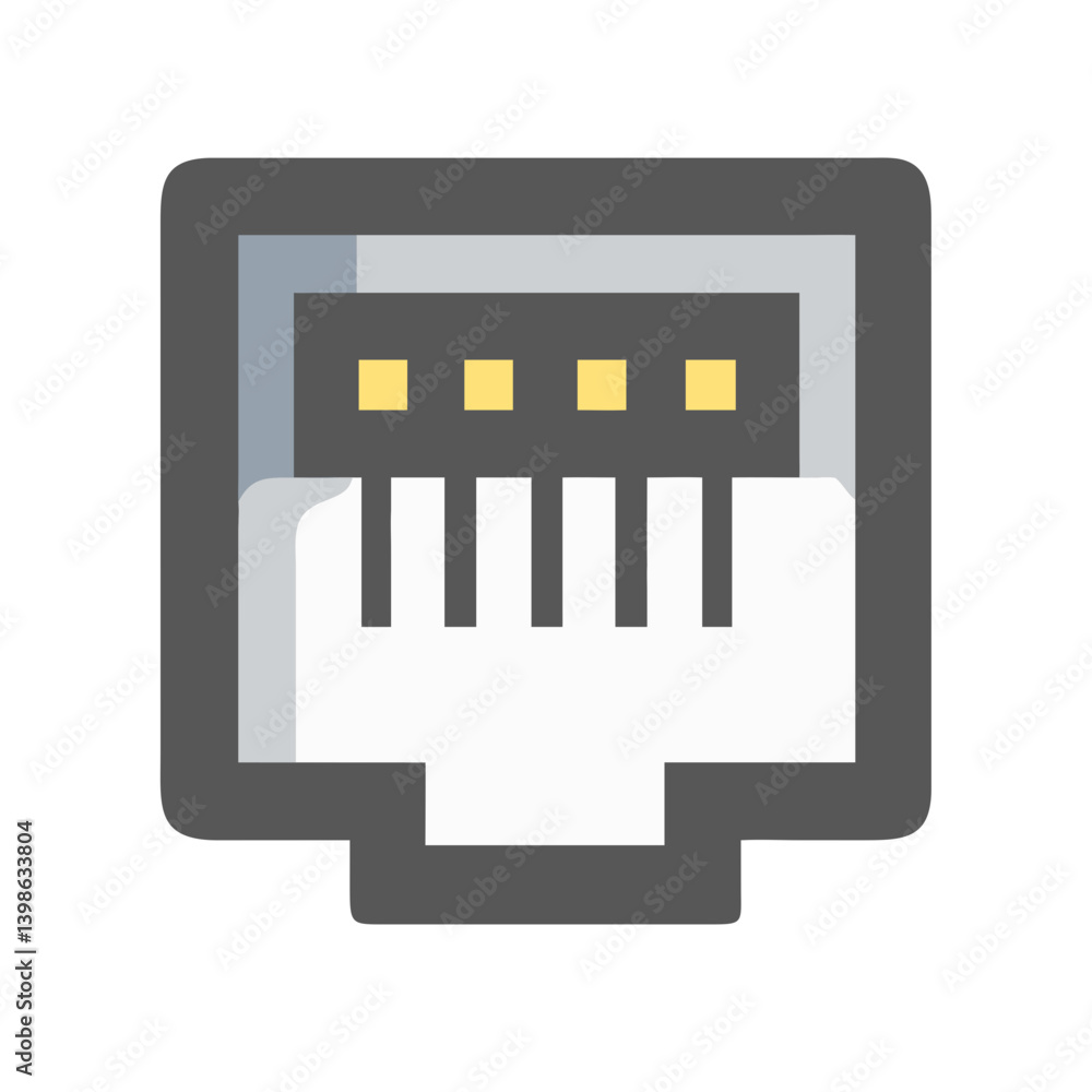 Poster rj45 icon for networking and connectivity solutions