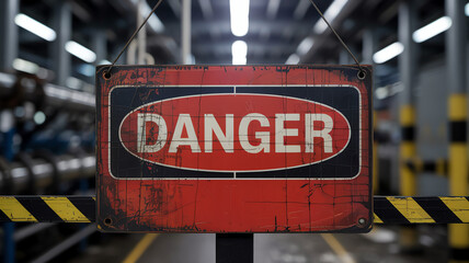 danger sign on a construction site