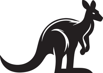 Stylized Kangaroo Silhouette Vector Illustration