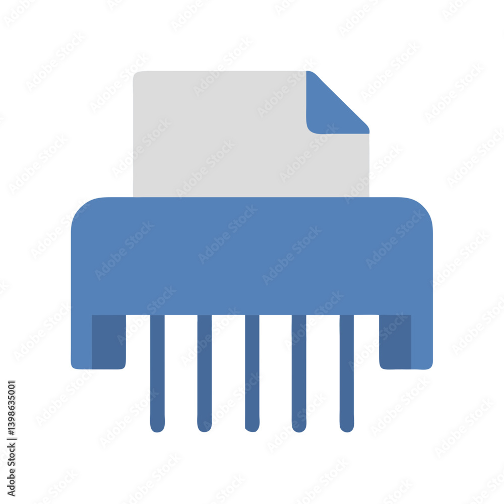 Poster shredder icon for document disposal and security