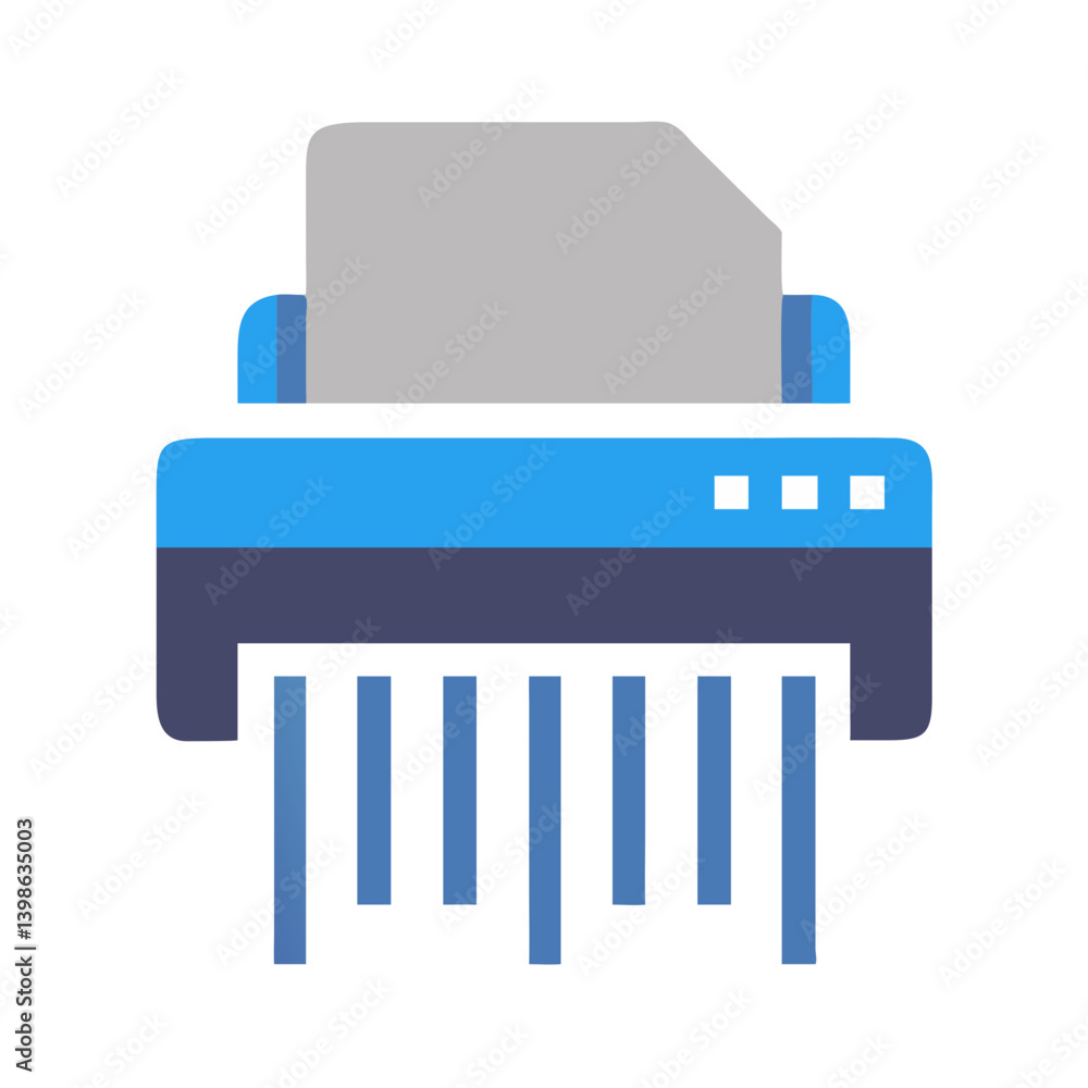 Aufkleber shredder icon for document disposal and security
