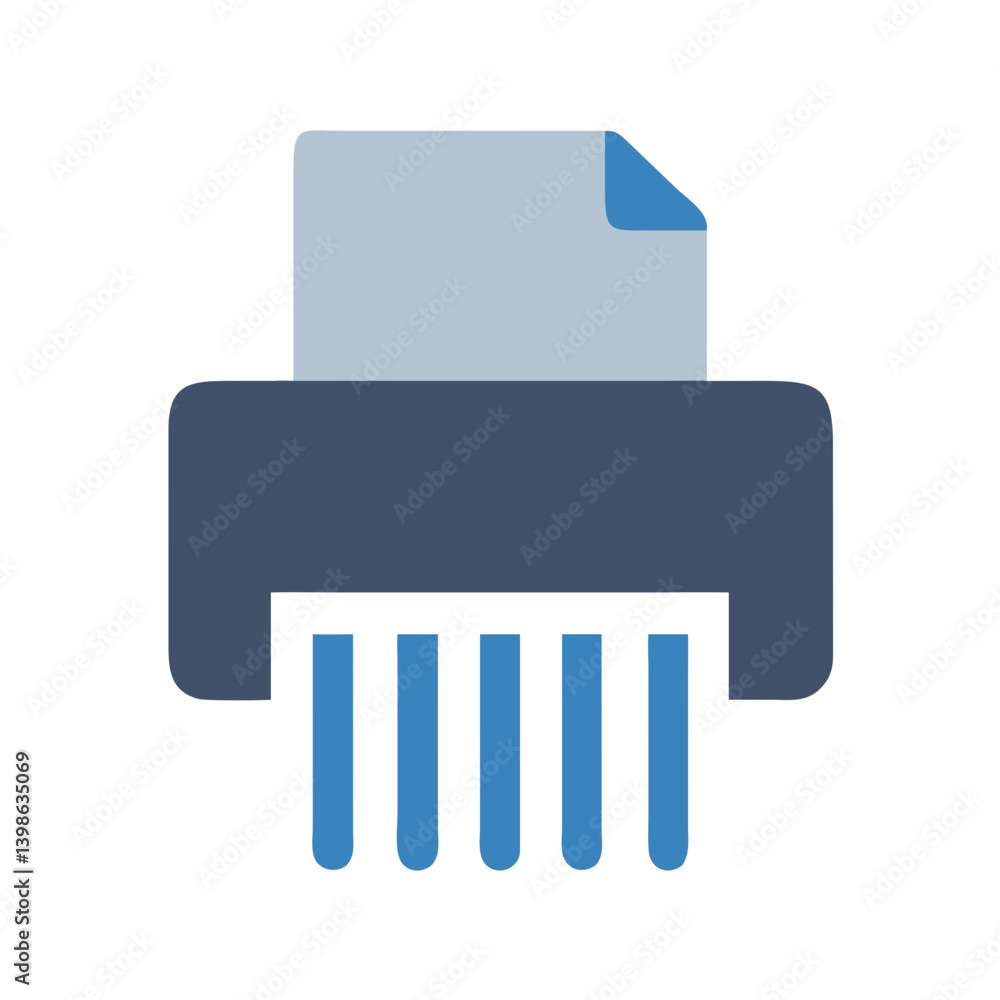 Aufkleber shredder icon for document disposal and security