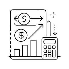 roi calculation icon, roi calculation vector illustration-simple illustration of roi calculation, perfect for roi calculation logos and icons