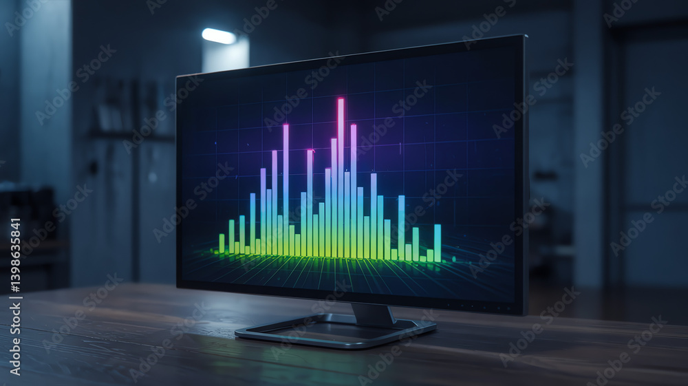 Poster lcd monitor with graph