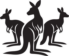 Stylized Kangaroo Silhouette Vector Illustration