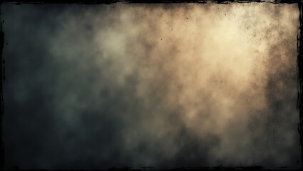 An abstract background with a smoky gradient transitioning from dark green-gray to warm beige,  texture is gritty and weathered, with a distressed, aged appearance