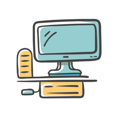 desktop computer icon, desktop computer vector illustration-simple illustration of desktop computer, perfect for desktop computer logos and icons