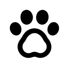 paw glyph  vector flat icon