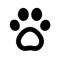 Fototapeta premium paw glyph vector flat icon