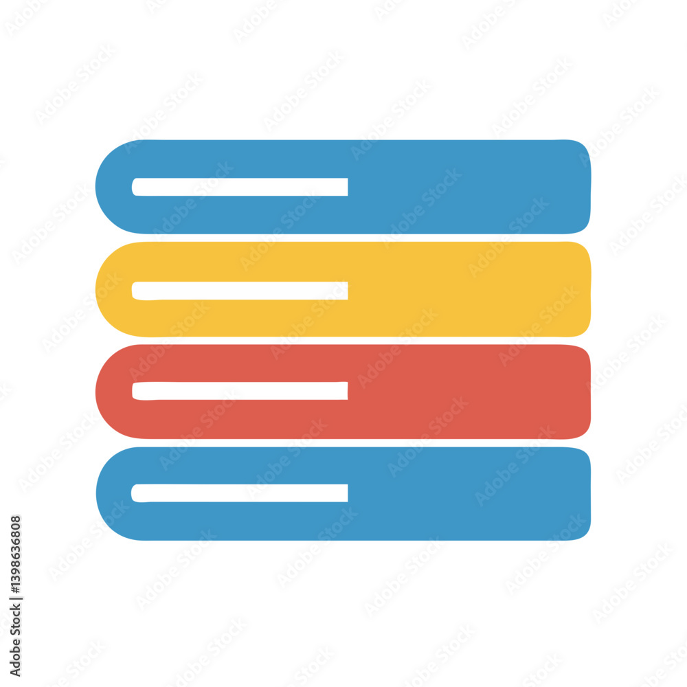 Aufkleber stack of closed books icon for learning and knowledge
