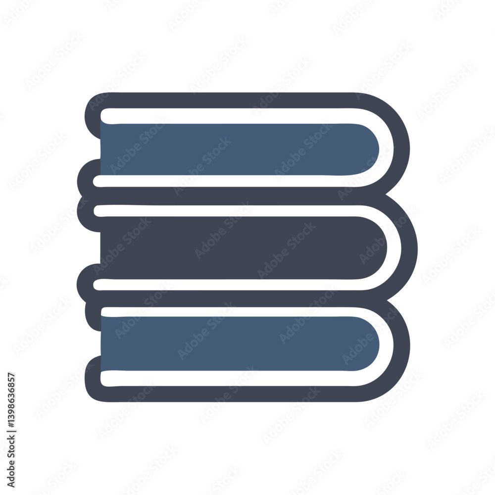 Aufkleber stack of closed books icon for learning and knowledge