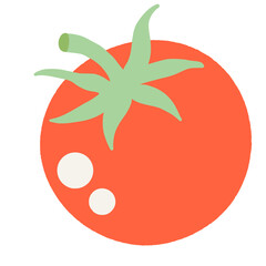 Tomatoes Illustration of fresh vegetables hand-drawn flat vector elements Organic Food Invitations, gifts, greeting cards, print, textile